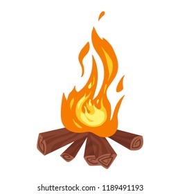 Vector Cartoon Style Illustration Bonfire Icon Stock Vector (Royalty ...