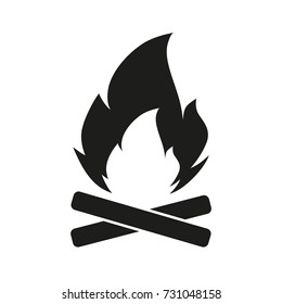 Vector cartoon style illustration of bonfire. Icon for web. Isolated on white background.