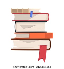 Vector cartoon style illustration of books pile