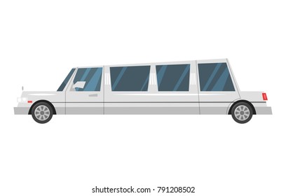 Vector  cartoon style illustration of city transport limousine 