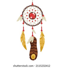 Vector cartoon style illustration of dream catcher