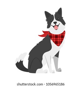 Vector cartoon style illustration of  farm animal - dog. Isolated on white background.