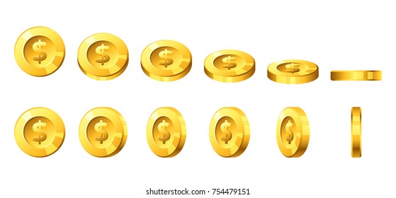 Fistful Gold Coins Isolated On White Stock Vector (Royalty Free) 521294971