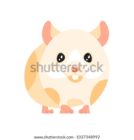 Vector cartoon style illustration of home animal pet - hamster. Isolated on white background.