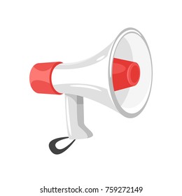 Vector cartoon style illustration of loudspeaker isolated on white background