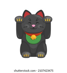 Vector cartoon style illustration of Maneki Neko