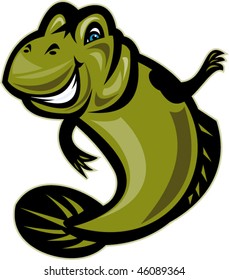 vector cartoon style illustration of a Mud skipper or goby fish