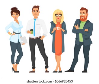 Vektorgrafik-Stil Illustration von professionellen Geschäftsmännern Mann und Frau. Einzeln auf weißem Hintergrund.