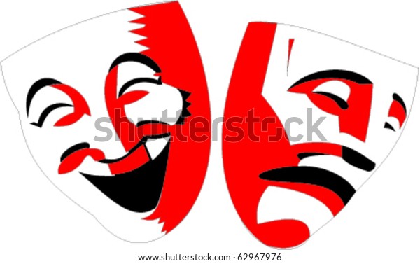 Vector Cartoon Style Illustration Red Black Stock Vector (Royalty Free