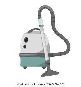 Vector Cartoon style illustration of a retro Vacuum Cleaner. Isolated on white background.
