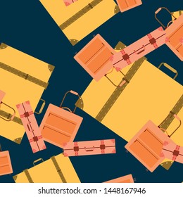 Vector cartoon style illustration of suitcases. Time to travel. Travel and tourism.