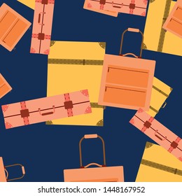 Vector cartoon style illustration of suitcases. Time to travel. Travel and tourism.
