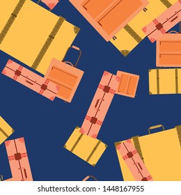Vector cartoon style illustration of suitcases. Time to travel. Travel and tourism.