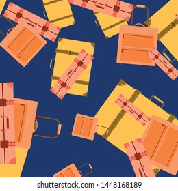 Vector cartoon style illustration of suitcases. Time to travel. Travel and tourism.
