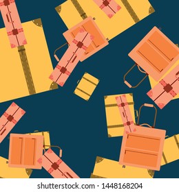 Vector cartoon style illustration of suitcases. Time to travel. Travel and tourism.