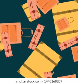 Vector cartoon style illustration of suitcases. Time to travel. Travel and tourism.