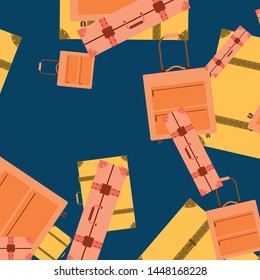 Vector cartoon style illustration of suitcases. Time to travel. Travel and tourism.