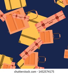 Vector cartoon style illustration of suitcases. Time to travel. Travel and tourism.