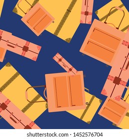 Vector cartoon style illustration of suitcases. Time to travel. Travel and tourism.