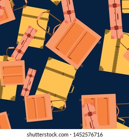 Vector cartoon style illustration of suitcases. Time to travel. Travel and tourism.