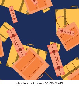 Vector cartoon style illustration of suitcases. Time to travel. Travel and tourism.
