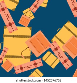 Vector cartoon style illustration of suitcases. Time to travel. Travel and tourism.