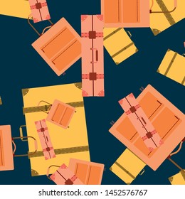 Vector cartoon style illustration of suitcases. Time to travel. Travel and tourism.
