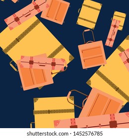 Vector cartoon style illustration of suitcases. Time to travel. Travel and tourism.