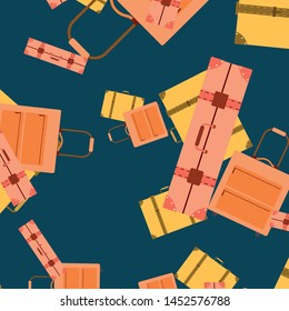 Vector cartoon style illustration of suitcases. Time to travel. Travel and tourism.