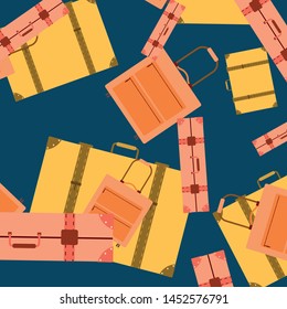 Vector cartoon style illustration of suitcases. Time to travel. Travel and tourism.