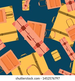 Vector cartoon style illustration of suitcases. Time to travel. Travel and tourism.