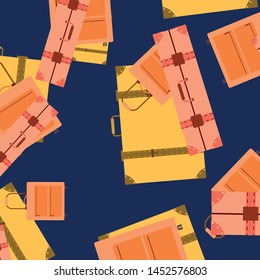 Vector cartoon style illustration of suitcases. Time to travel. Travel and tourism.