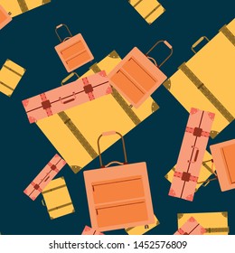Vector cartoon style illustration of suitcases. Time to travel. Travel and tourism.