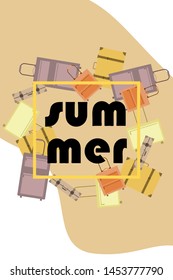 Vector cartoon style illustration of suitcases. Time to travel. Travel and tourism.