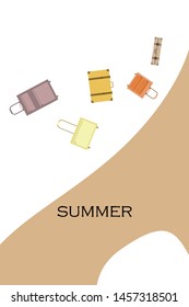 Vector cartoon style illustration of suitcases. Time to travel. Travel and tourism.