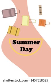 Vector cartoon style illustration of suitcases. Time to travel. Travel and tourism.