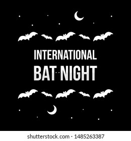 Vector cartoon style international bat night card, illustration.