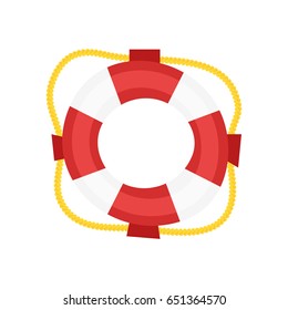 Vector cartoon style Lifebuoy. Icon for web. Isolated on white background.