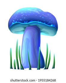 Vector cartoon style magic fantasy  mushroom, isolated on white background. For web, video games, user interface, design printing.