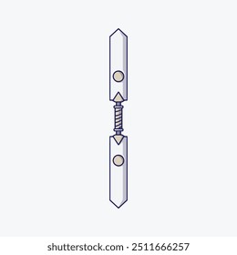 Vector cartoon style ninja weapon kunai knife isolated on white background.
