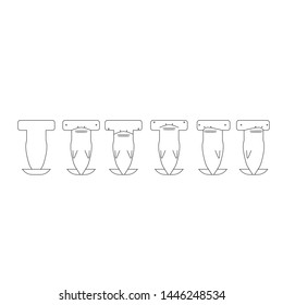 Vector cartoon style shark character, Isolated on white background, Vector