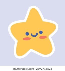 Estilo de caricatura vectorial estrella de la cara sobre blanco