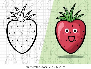 vector cartoon style strawberry illustration