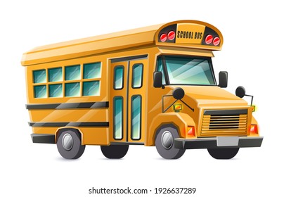 Vector Cartoon Style Yellow School Bus Stock Vector (Royalty Free ...