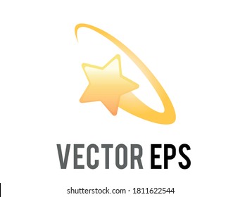 Vector cartoon styled stylized star swirling emoji icon in a yellow ring circle, feeling dizzy cartoon symbol