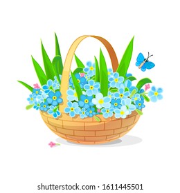 vector cartoon summer, spring flowers clipart