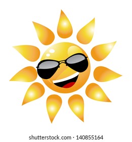 Vector Cartoon Sun Character