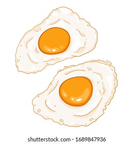 Vector Cartoon Sunnyside Eggs on White Background