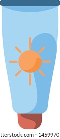 Vector Cartoon Sunscreen Bottle Icon Illustration Isolated