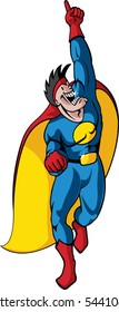 A vector cartoon super hero.